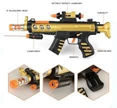 Military Light & Sound Toy Rifle with LED Lights for Kids | Toy Trendz by JJR Mart