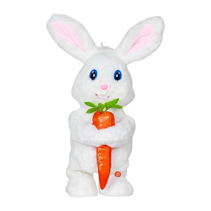 Talking Dancing Running Rabbit Toy for Kids with Carrot - Electric Musical Bunny Rabbit Plush Toy | Toy Trendz JJR MART Thoothukudi