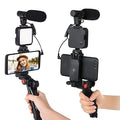 Video Making Kit with microphone, LED light, tripod grip and mobile holder for YouTube, Instagram Reels, vlogging and live streaming.