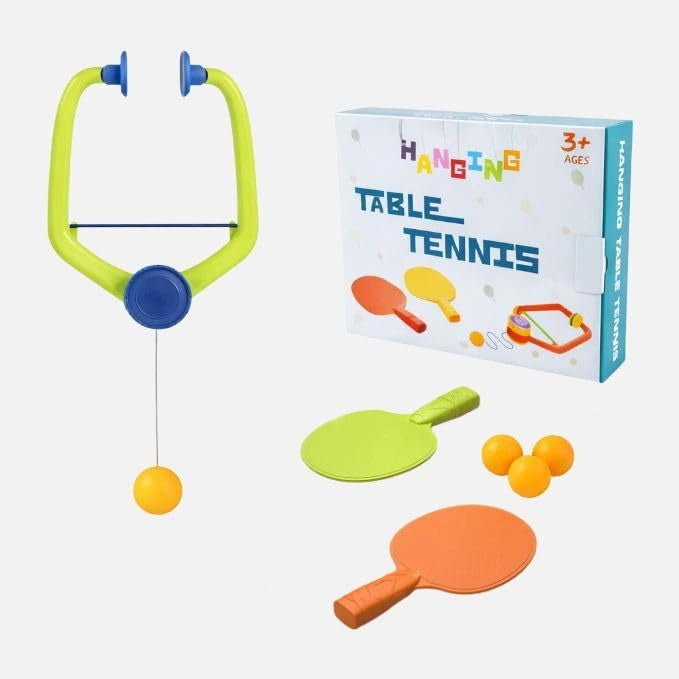 Hanging Table Tennis Trainer Set with Adjustable Height and Ping Pong Paddles | Toy Trendz by JJR MART