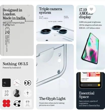 Nothing Phone (3a) Lite 5G with Glyph Interface, 120Hz AMOLED Display, 50MP Triple Camera, MediaTek Dimensity 7400 and 33W Fast Charging available at JJR MART Thoothukudi.