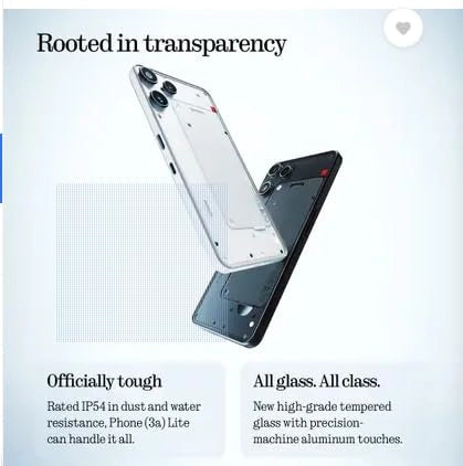 Nothing Phone (3a) Lite 5G with Glyph Interface, 120Hz AMOLED Display, 50MP Triple Camera, MediaTek Dimensity 7400 and 33W Fast Charging available at JJR MART Thoothukudi.