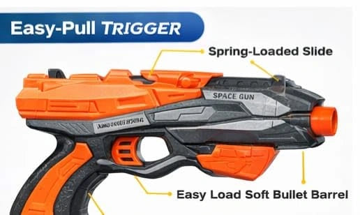 Thunder Strike Soft Bullet Blaster Gun with Foam Darts for Kids | Toy Trendz by JJR Mart