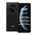 Acer Super ZX 5G Carbon Black smartphone with 6.8-inch FHD+ 120Hz display, Sony 64MP AI triple camera, Dimensity 6300 processor and 5000mAh battery.