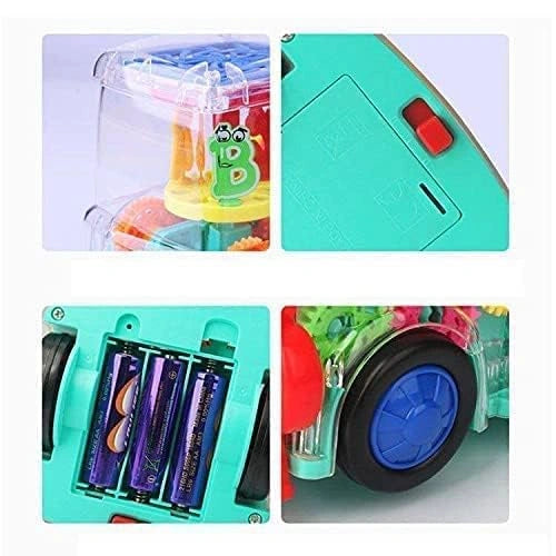 Transparent Musical Gear Train Toy with Moving Gears, 3D LED Lights, Music & Automatic Turning | Toy Trendz JJR Mart