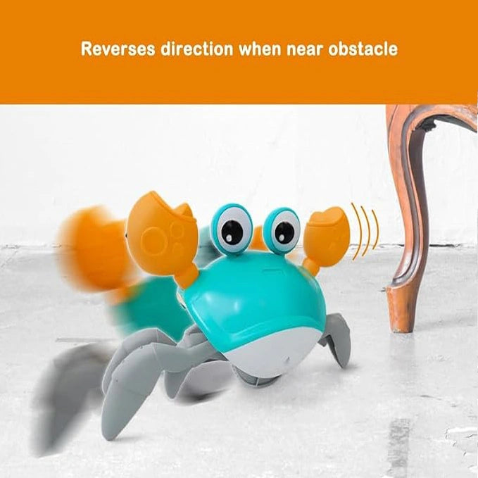 Musical Dancing Crab Toy with LED Lights, Music, Moving Claws & Obstacle Avoidance for Kids | Toy Trendz JJR Mart
