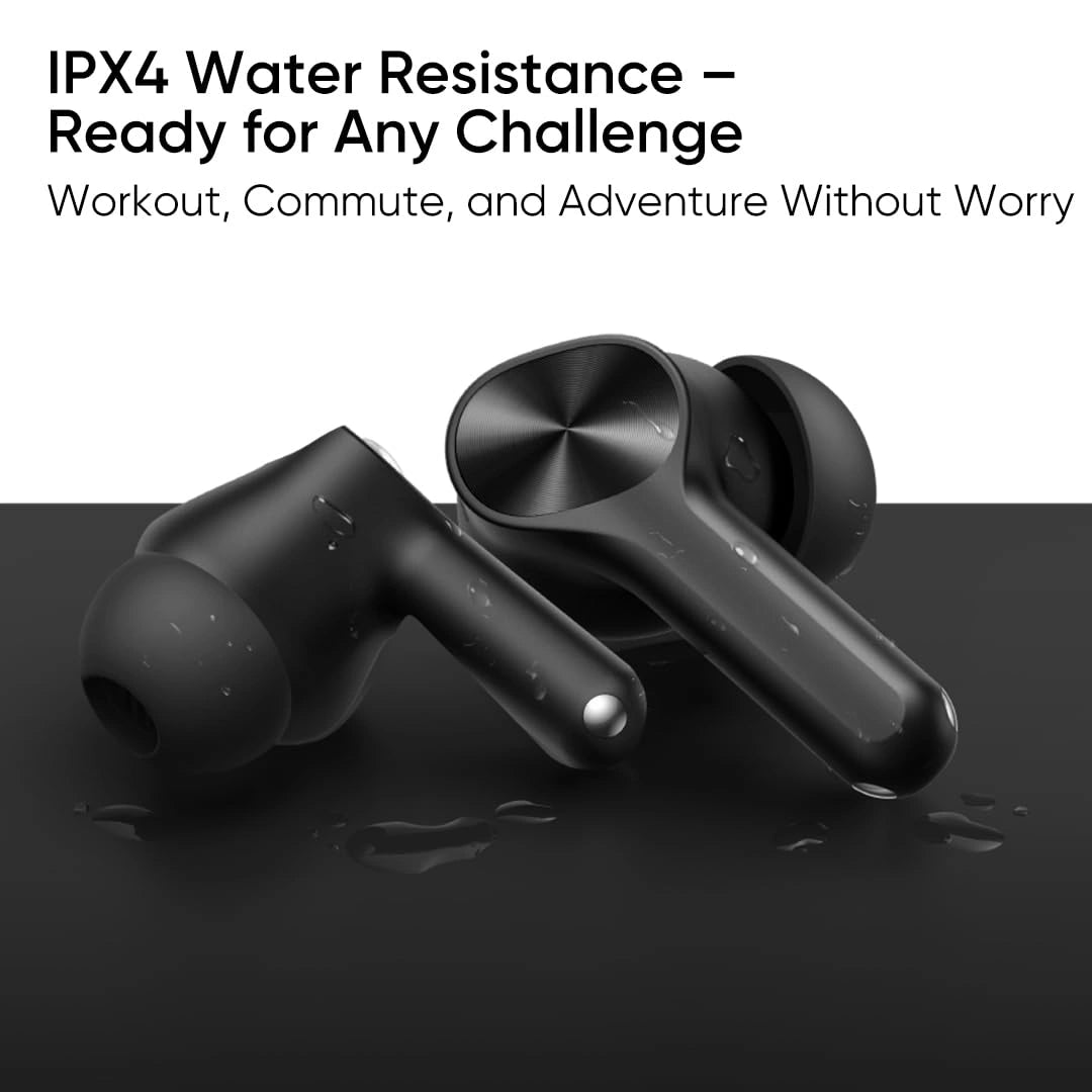 realme Buds T200 Lite Storm Grey Bluetooth True Wireless Earbuds with 12.4mm Dynamic Bass Driver, 4-Mic AI ENC, 48 Hours Playback, Bluetooth 5.4 and Google Fast Pair - JJR Mart