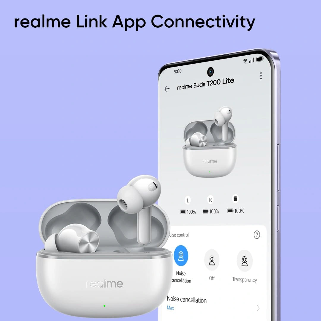 realme Buds T200 Lite Storm Grey Bluetooth True Wireless Earbuds with 12.4mm Dynamic Bass Driver, 4-Mic AI ENC, 48 Hours Playback, Bluetooth 5.4 and Google Fast Pair - JJR Mart