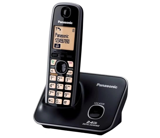 Panasonic KX-TG3711SX digital cordless phone with 2.4GHz technology, caller ID, speakerphone, power failure talk system and 100-name phonebook.