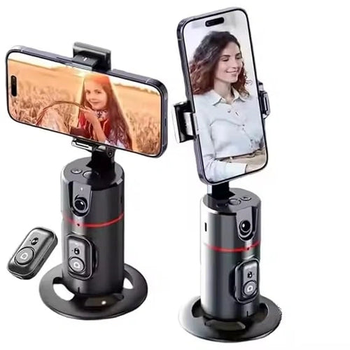 360 degree AI auto tracking phone holder with smart face tracking and rotating tripod stand