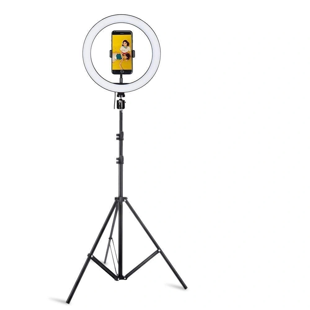 Professional Ring Fill Light BD-360 with mobile holder stand for selfie, live streaming, video recording, makeup and photography.