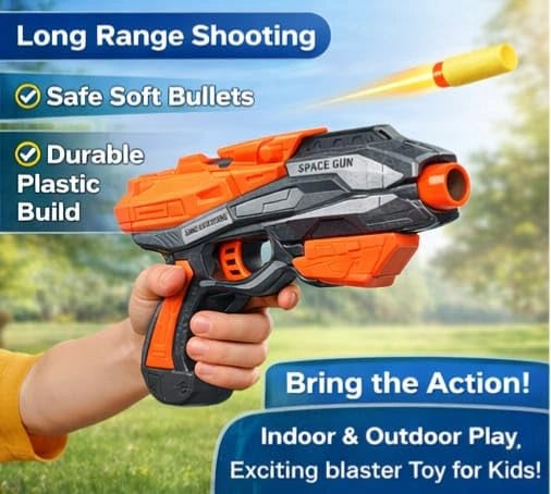 Thunder Strike Soft Bullet Blaster Gun with Foam Darts for Kids | Toy Trendz by JJR Mart
