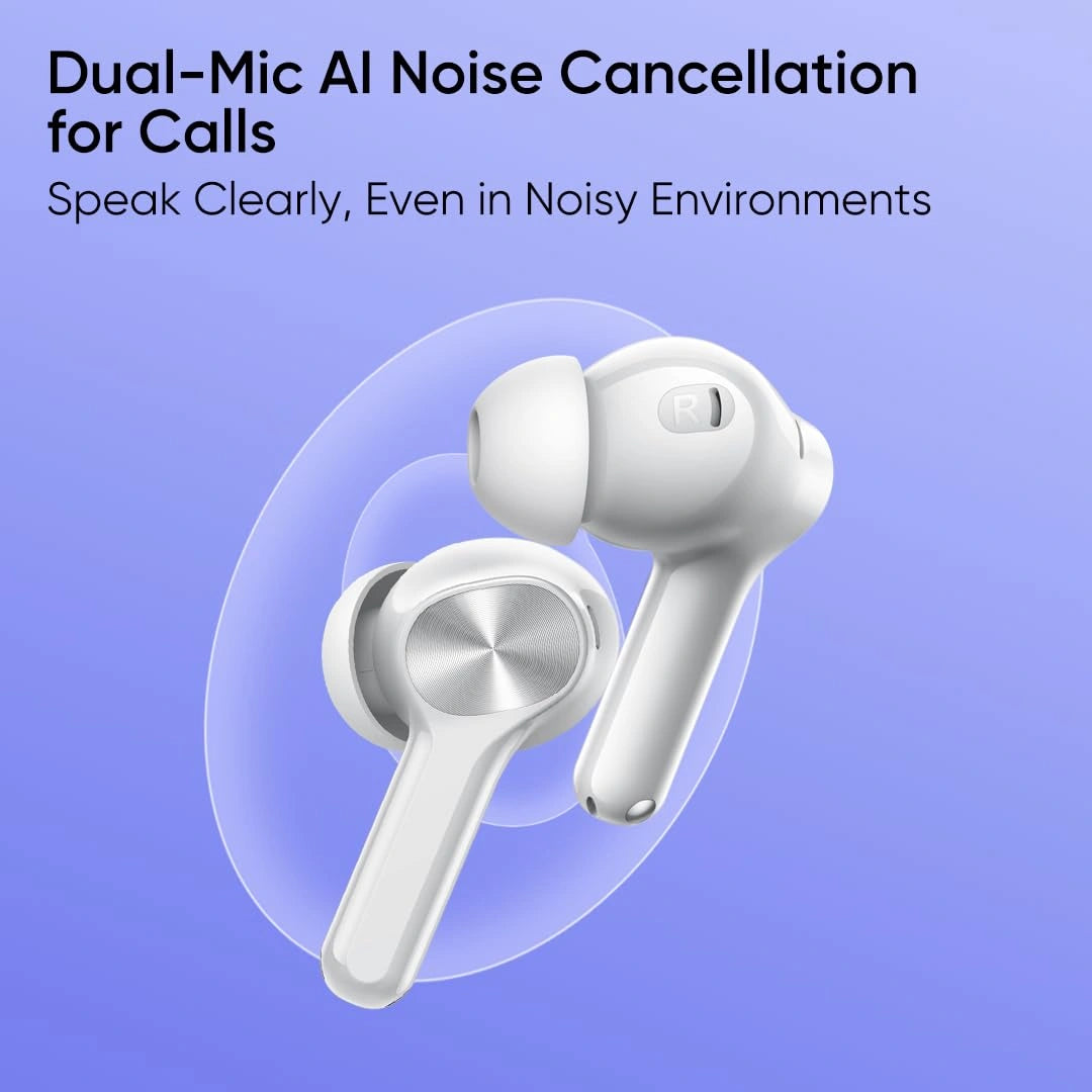 realme Buds T200 Lite Storm Grey Bluetooth True Wireless Earbuds with 12.4mm Dynamic Bass Driver, 4-Mic AI ENC, 48 Hours Playback, Bluetooth 5.4 and Google Fast Pair - JJR Mart