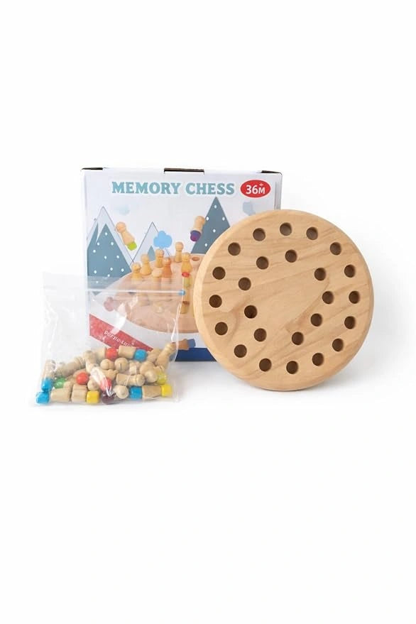 Wooden Memory Chess Board Game with Color Dice for Kids Educational Montessori Toy | Toy Trendz JJR MART