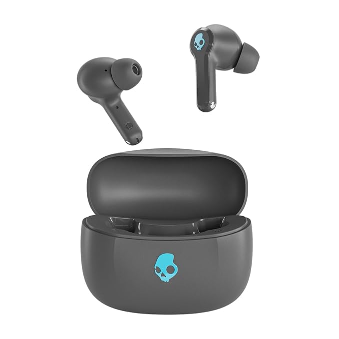 Skullcandy Ink'D True Wireless Earbuds Grey Matte with 48 Hours Battery, Quad Mic ENC, Bluetooth 5.4 and Rapid Charging - JJR Mart