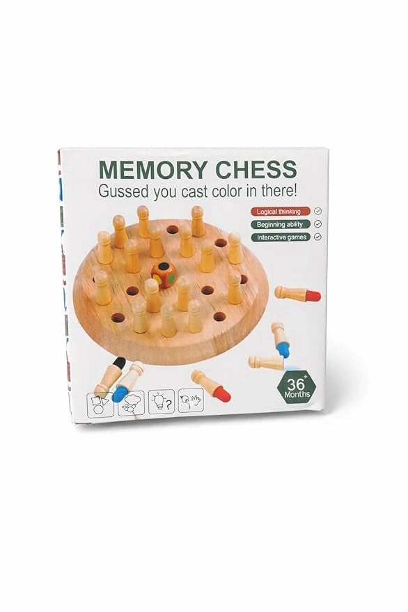 Wooden Memory Chess Board Game with Color Dice for Kids Educational Montessori Toy | Toy Trendz JJR MART
