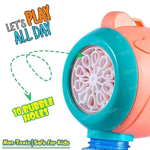10-Hole Automatic Bubble Gun with Bubble Solution Bottle for Kids | Toy Trendz by JJR Mart