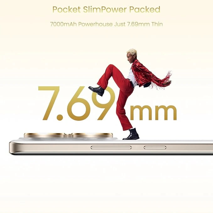 Realme 15 Pro 5G smartphone with Snapdragon 7 Gen 4 processor, 50MP dual rear cameras, 50MP selfie camera, 7000mAh battery, and 144Hz curved display.