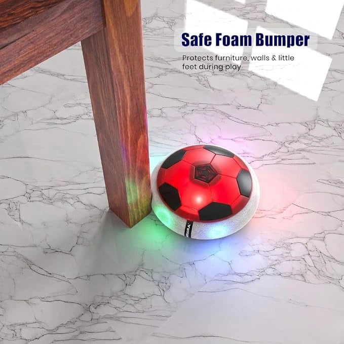 Rechargeable Hover Football with LED Lights, USB-C Charging, Soft Foam Bumper Indoor Football Toy for Kids | JJR MART Toy Trendz