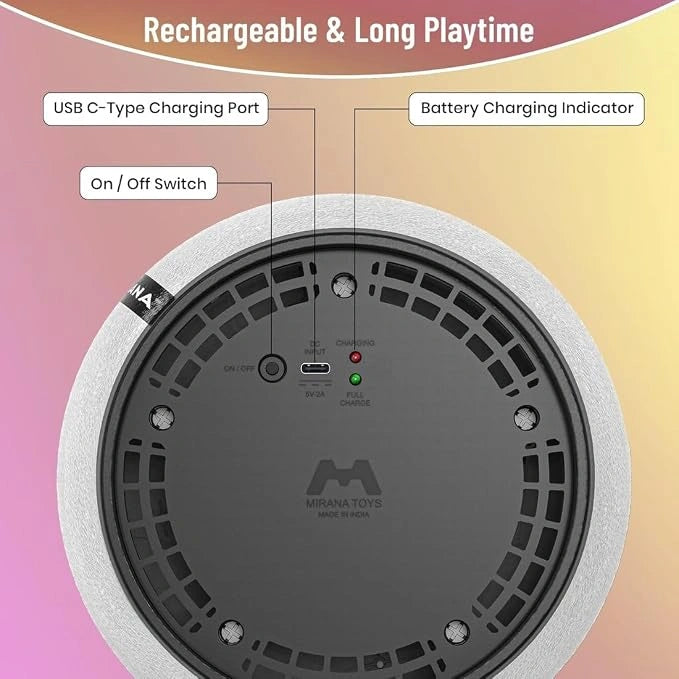 Rechargeable Hover Football with LED Lights, USB-C Charging, Soft Foam Bumper Indoor Football Toy for Kids | JJR MART Toy Trendz