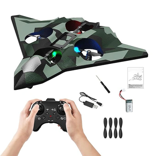 2.4GHz Remote Control Airplane with LED Lights, 360° Stunt Flying Glider, EPP Foam RC Plane for Kids, Beginners and Adults available at JJR Mart Toy Trendz.
