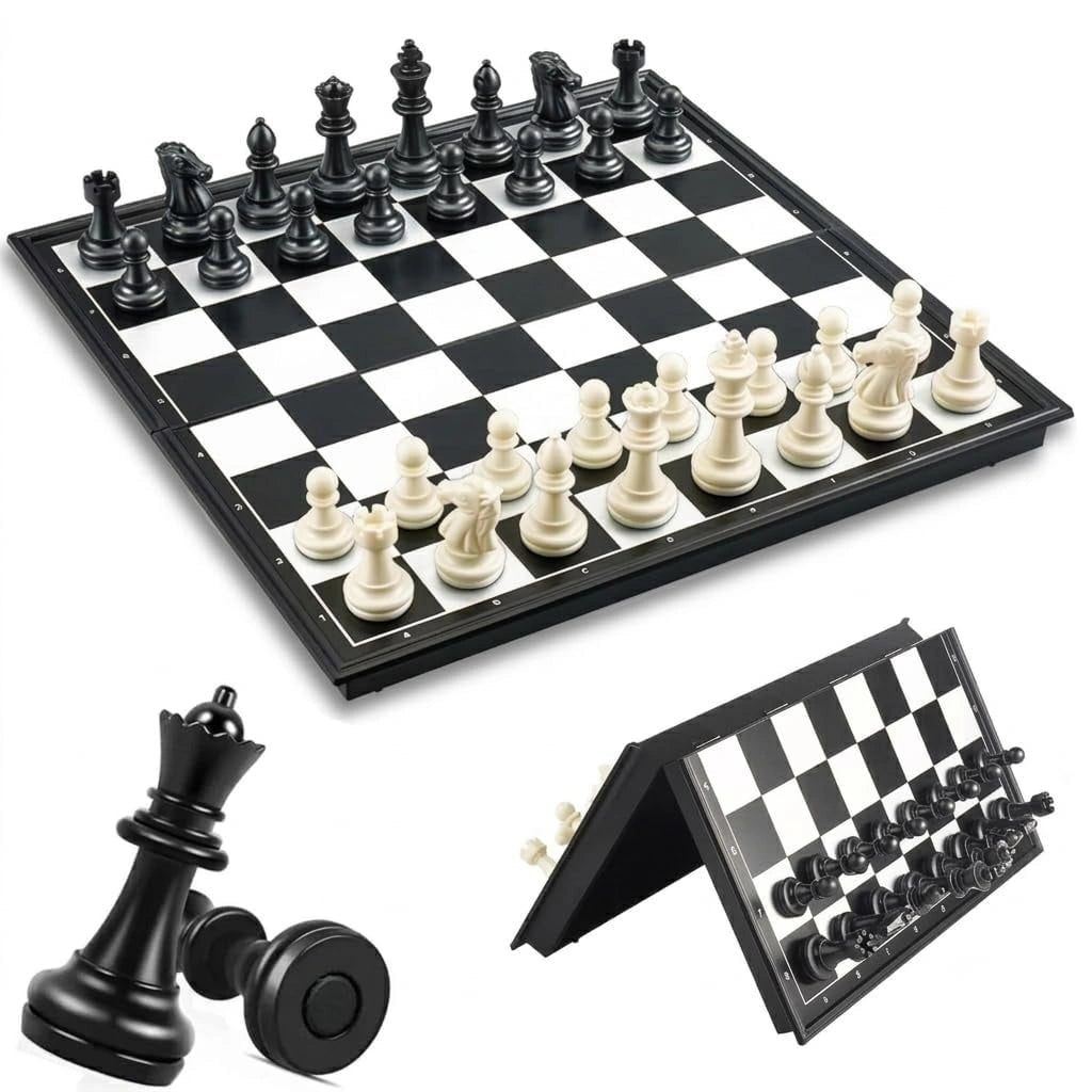 Portable Magnetic Chess Board Game with Foldable Board and Magnetic Chess Pieces | Toy Trendz by JJR MART