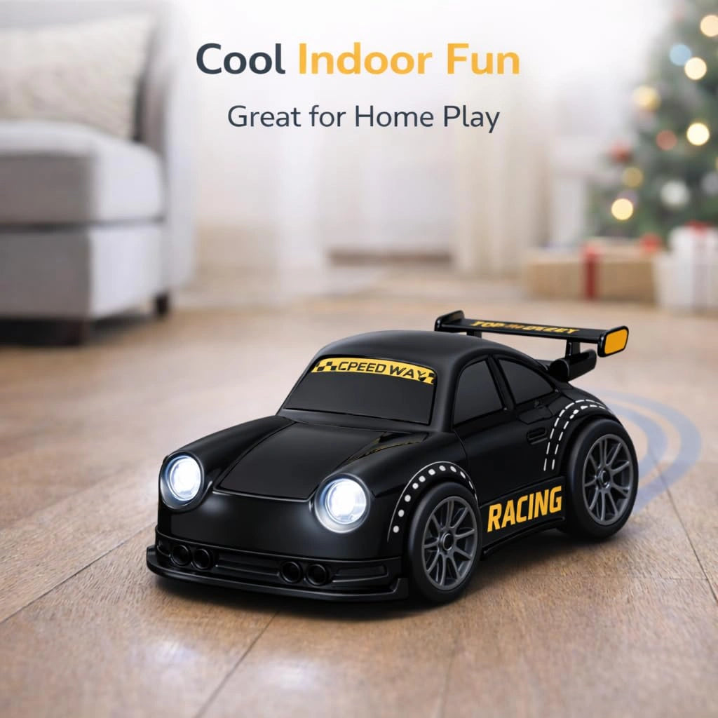White Mini Dream Racing multifunctional RC car with remote controller and rechargeable battery from Toy Trendz JJR Mart.