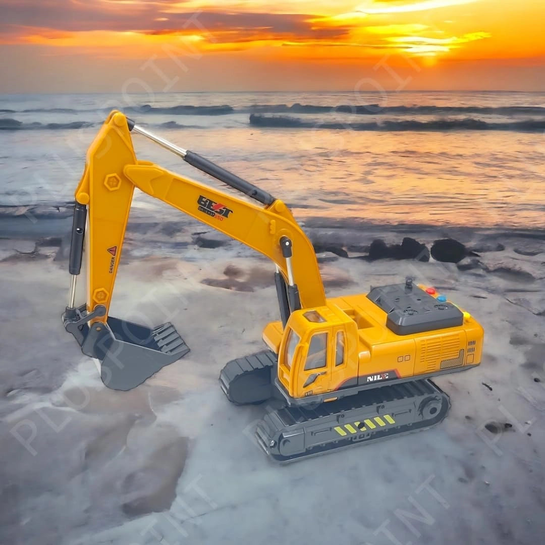 PLUSPOINT Musical Excavator Truck Toy with 360 Rotating Arm, Light and Music | Construction Vehicle for Kids | Toy Trendz JJR MART