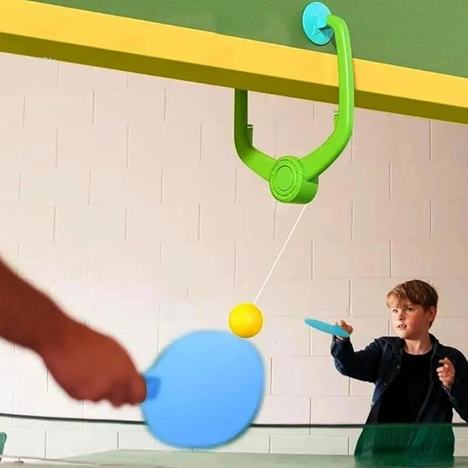Hanging Table Tennis Trainer Set with Adjustable Height and Ping Pong Paddles | Toy Trendz by JJR MART