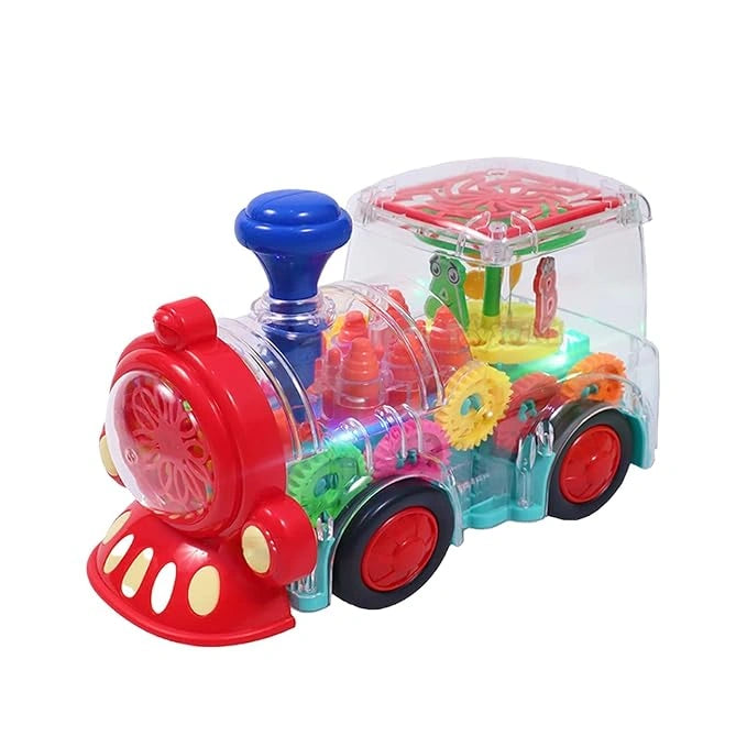 Transparent Musical Gear Train Toy with Moving Gears, 3D LED Lights, Music & Automatic Turning | Toy Trendz JJR Mart