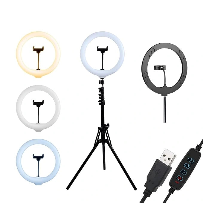 360 degree ring fill light with mobile holder and stand for video recording
