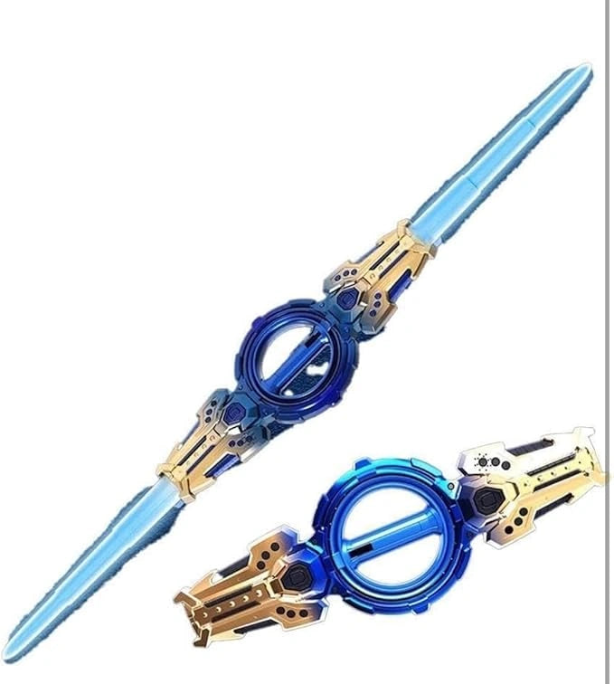 Fire Spiral Double-Edged LED Light Sword Toy with Sound, Rotating Action and Colorful LED Lights for Kids, Teens and Collectors available at JJR Mart Toy Trendz.