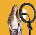 Professional Ring Fill Light BD-360 with mobile holder stand for selfie, live streaming, video recording, makeup and photography.