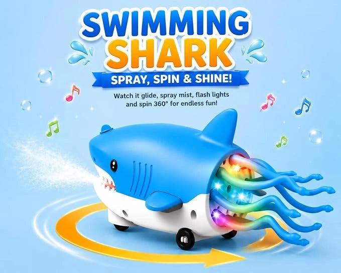Electric Dancing Shark Toy with LED Lights, Music, Spray Mist and Obstacle Avoidance for Kids | Toy Trendz JJR MART