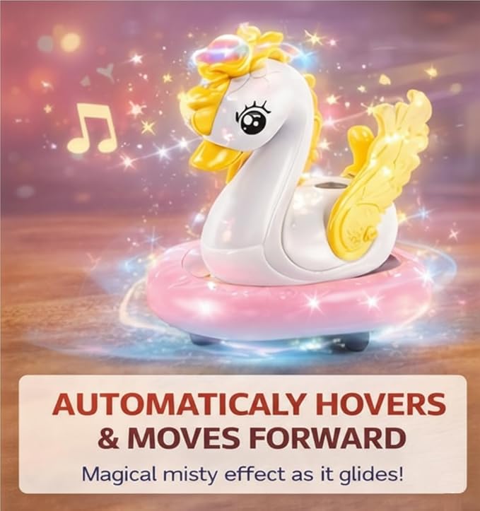 Musical Swan Toy with Hover Ball, LED Lights, Music, Bump & Go Action for Kids | Toy Trendz JJR Mart