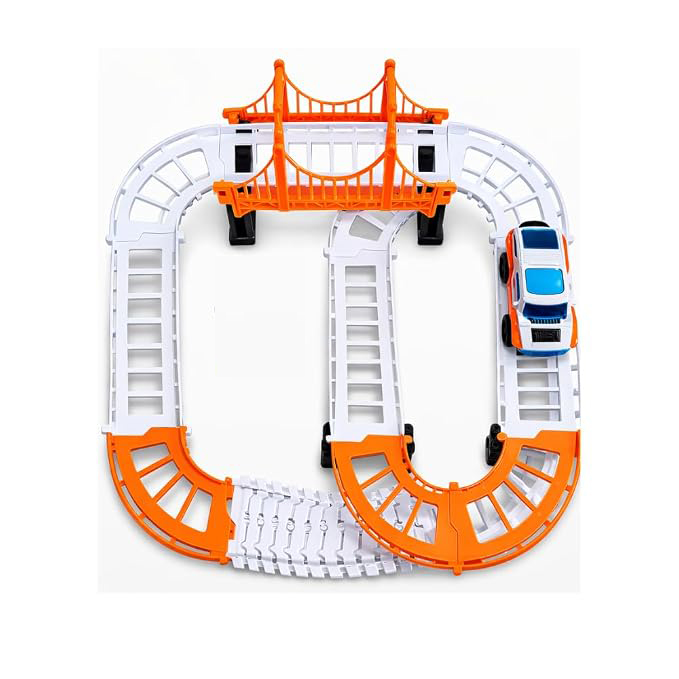Outer Space Track Car Toy Set with DIY Track and Battery Operated Car | Toy Trendz by JJR MART