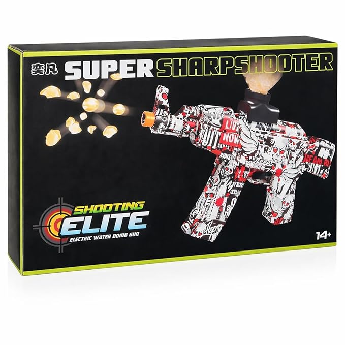 Electric Gel Blaster Gun with Water Beads, Rechargeable Battery & USB Charging | Toy Trendz by JJR Mart