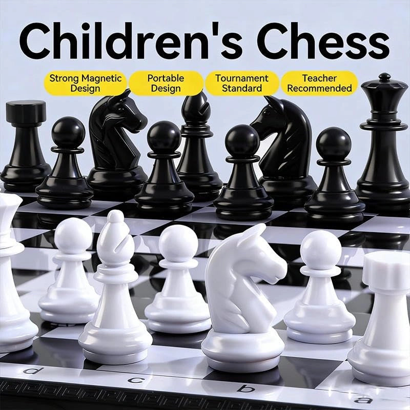Portable Magnetic Chess Board Game with Foldable Board and Magnetic Chess Pieces | Toy Trendz by JJR MART