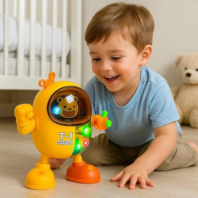 Interactive Dancing Cat Robot Toy with LED Lights, Music, Walking & Obstacle Avoidance for Kids | Toy Trendz JJR Mart