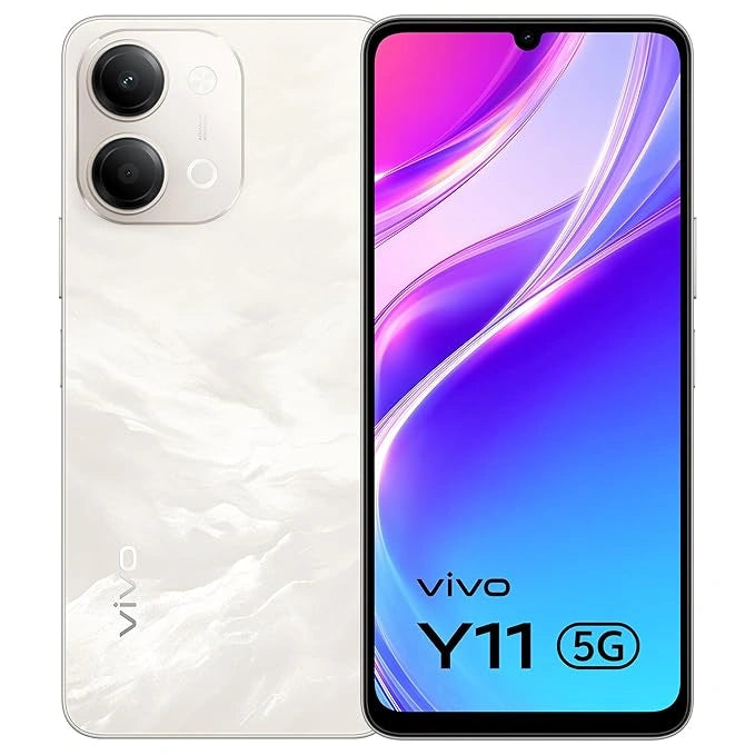 VIVO Y11 5G smartphone in black color with dual rear camera, large HD+ display and sleek design available at JJR Mobiles on JJRMart