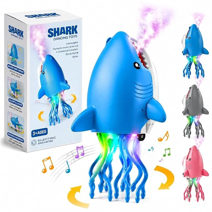 Electric Dancing Shark Toy with LED Lights, Music, Spray Mist and Obstacle Avoidance for Kids | Toy Trendz JJR MART