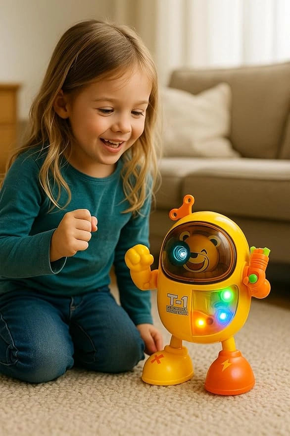 Interactive Dancing Cat Robot Toy with LED Lights, Music, Walking & Obstacle Avoidance for Kids | Toy Trendz JJR Mart