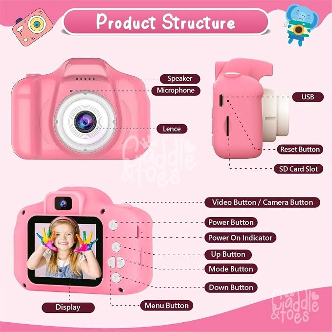 Children's Digital Camera toy for kids with colorful design, easy-to-use controls, photo and video recording features.