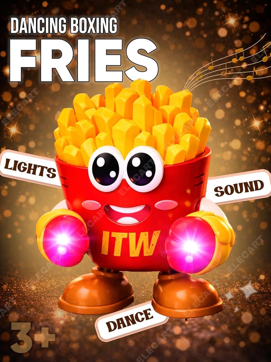 Interactive Musical French Fries Toy with Lights, Music, Talking & Voice Recording for Kids | Toy Trendz JJR Mart