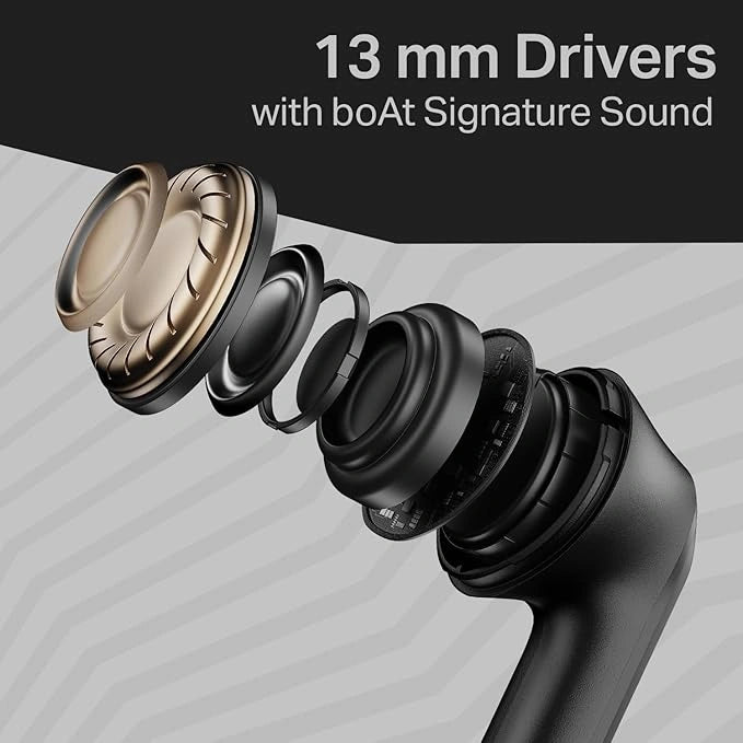 boAt Airdopes 219 Wireless Bluetooth Earbuds with Quad Mic ENx Technology, 40 Hours Battery, BEAST Gaming Mode, Bluetooth 5.4