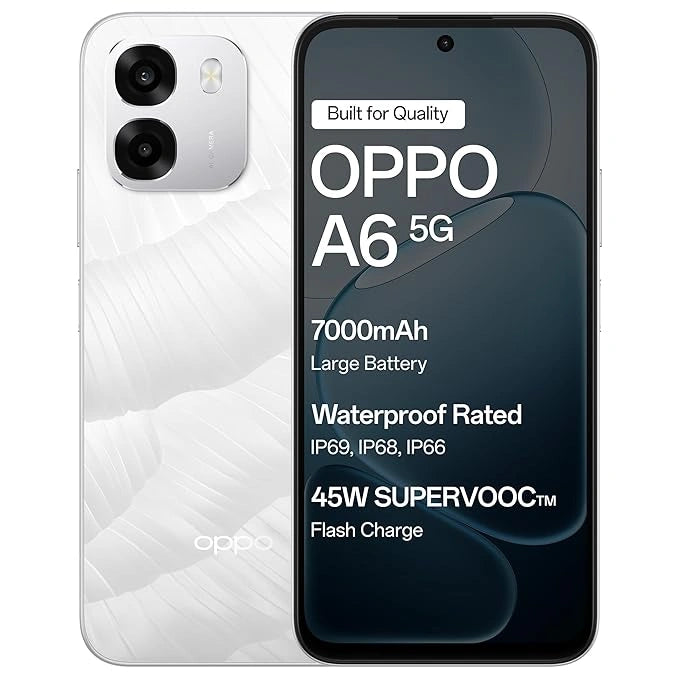 OPPO A6 5G with 7000mAh Battery, 45W SUPERVOOC Fast Charging, IP66/IP68/IP69 Waterproof Rating | JJR Mobiles JJR Mart Thoothukudi