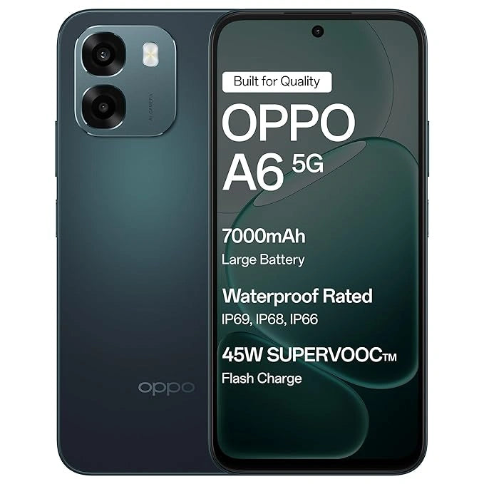 OPPO A6 5G with 7000mAh Battery, 45W SUPERVOOC Fast Charging, IP66/IP68/IP69 Waterproof Rating | JJR Mobiles JJR Mart Thoothukudi