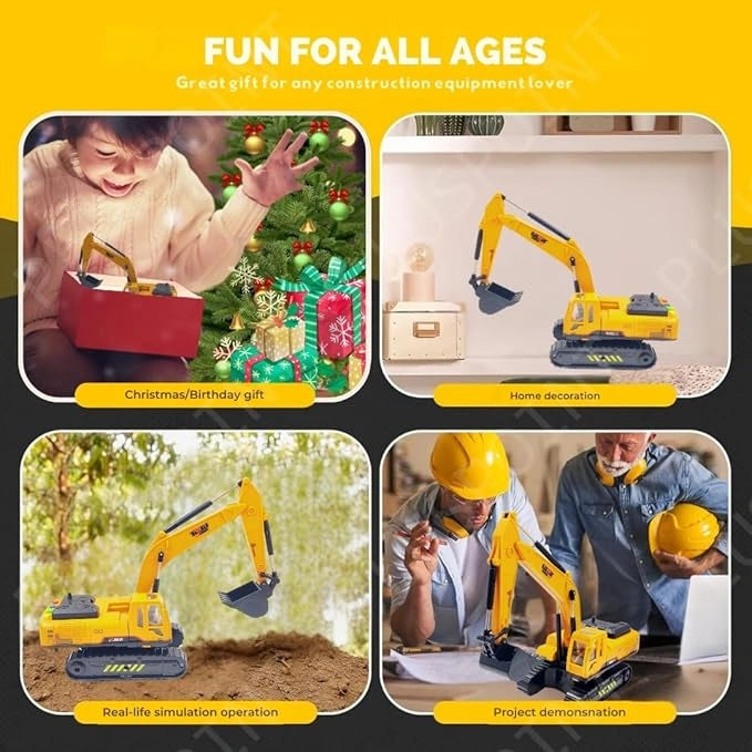 PLUSPOINT Musical Excavator Truck Toy with 360 Rotating Arm, Light and Music | Construction Vehicle for Kids | Toy Trendz JJR MART