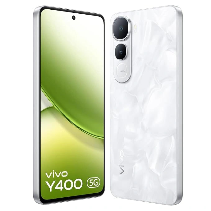 Vivo Y400 5G Pearl White 8GB RAM 128GB Storage smartphone available at JJR Mobiles JJR Mart