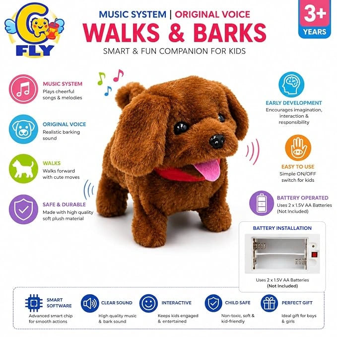 Walking & Barking Musical Plush Dog